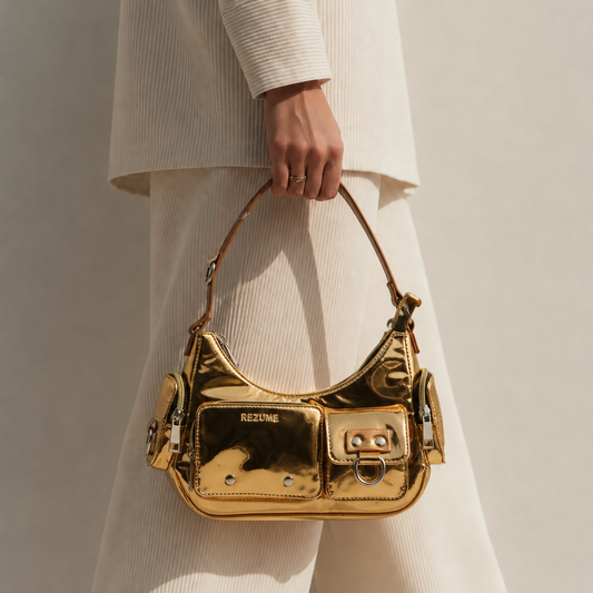 Glossy shoulder bag - Golden