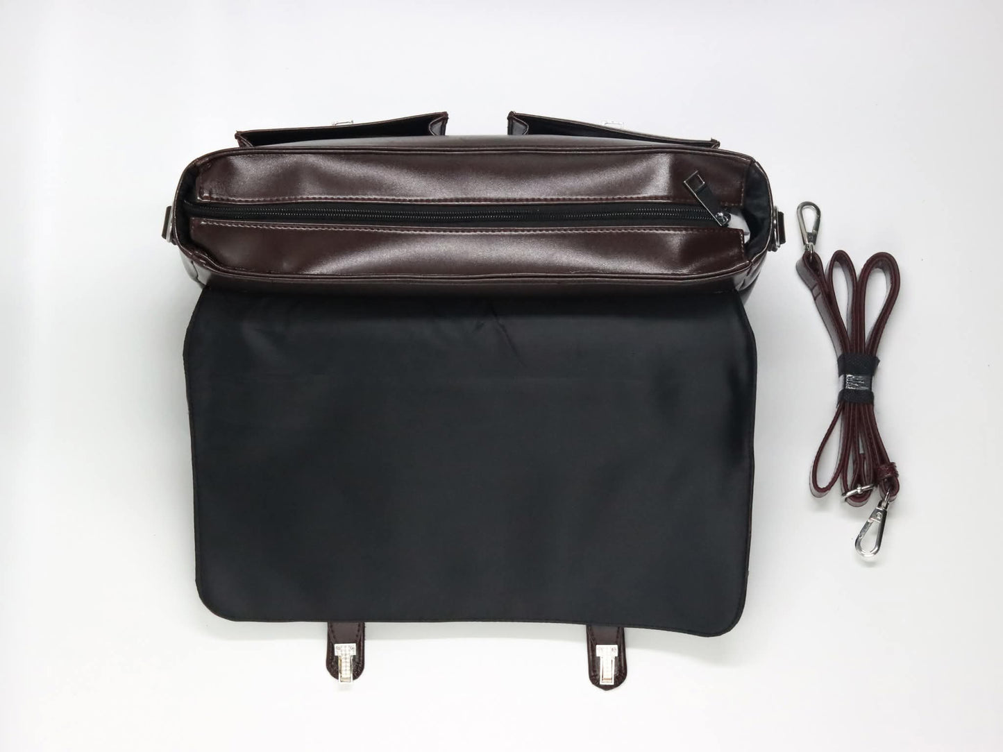 Budget Boss Executive Bag -Black with Maroon staps