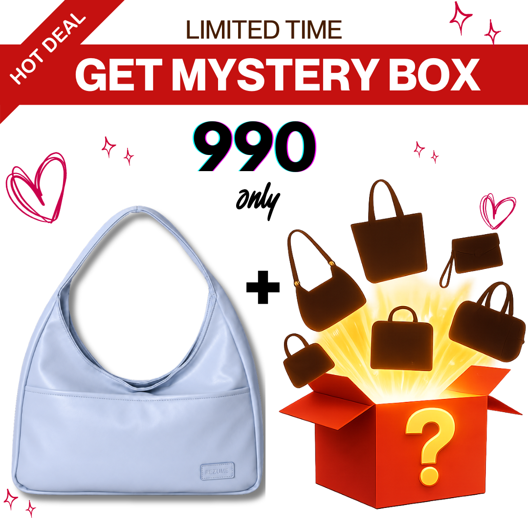 Retro Shoulder Bag - Ice Blue + Mystery Box