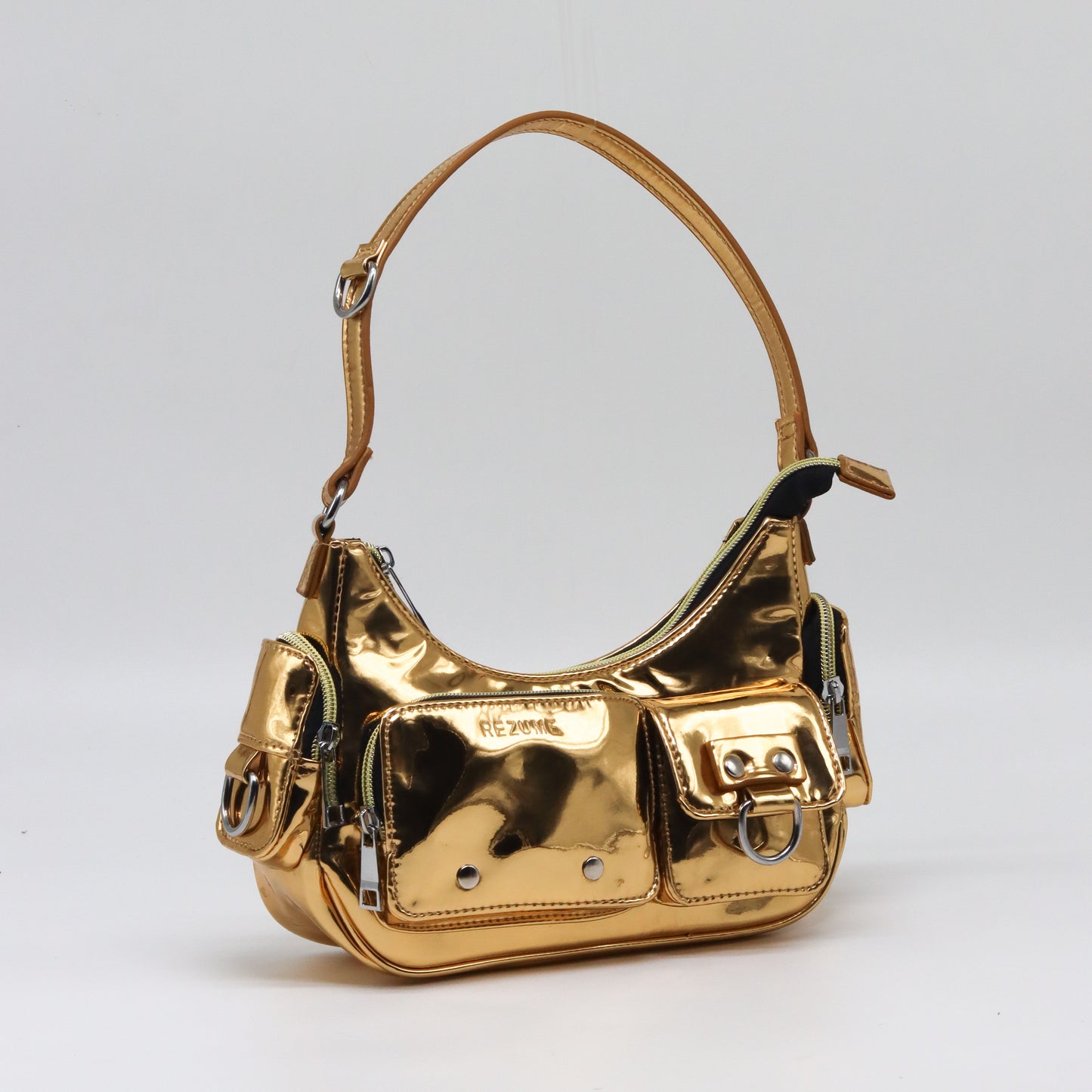 Glossy shoulder bag - Golden