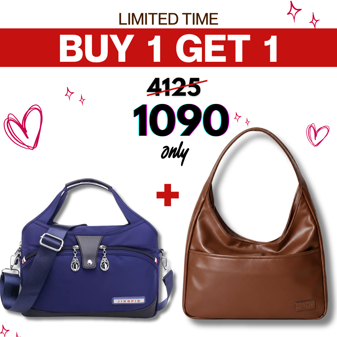Retro Bag Chestnut Brown + Oxford Bag Blue