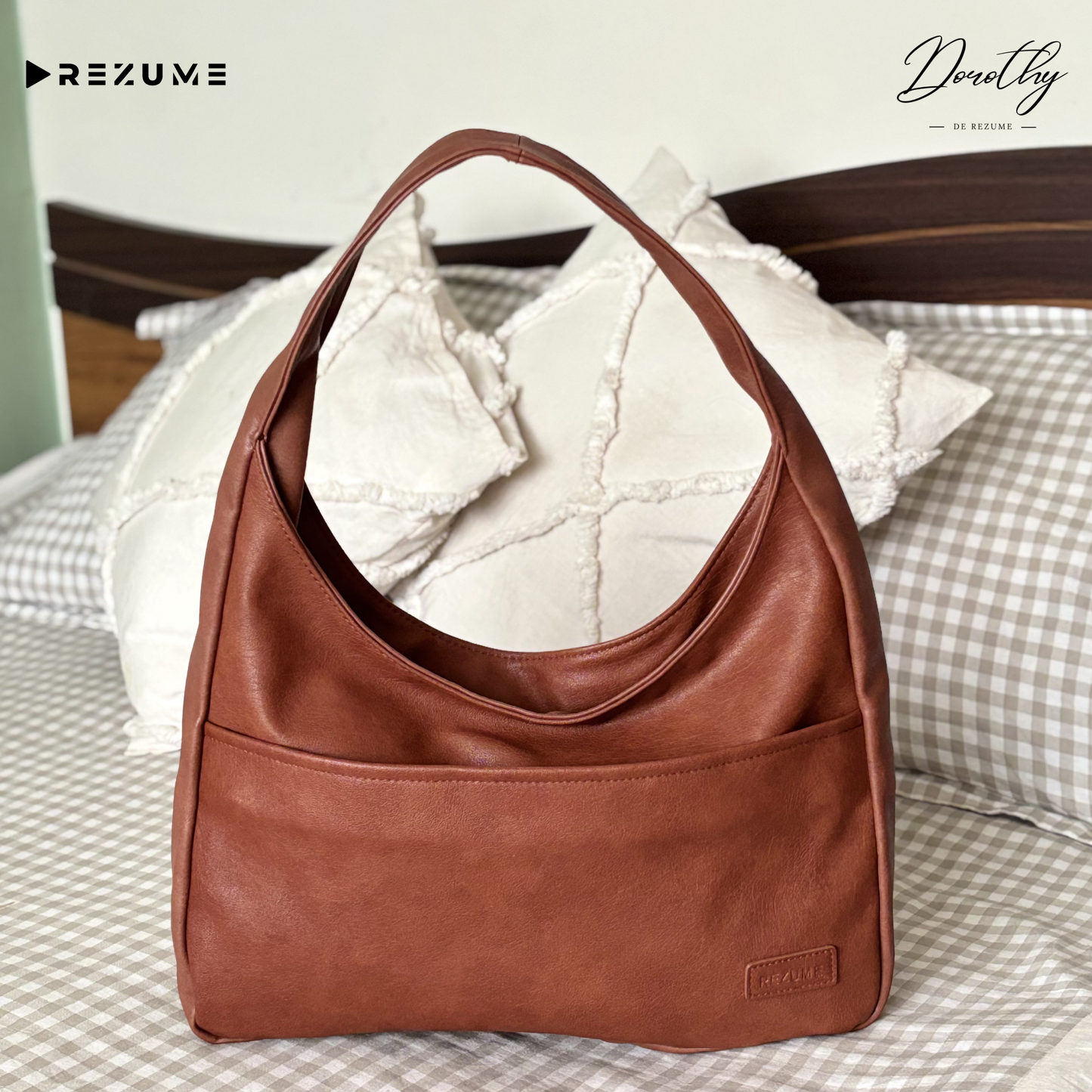 Retro Casual PU Leather Commuter Shoulder Bag - Rust Brown