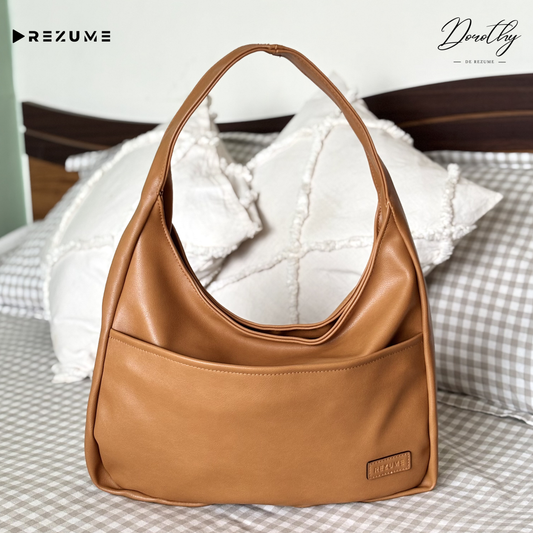 Retro Casual PU Leather Commuter Shoulder Bag - Cinamon Brown