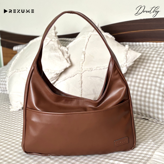 Retro Casual PU Leather Commuter Shoulder Bag - Chestnut Brown