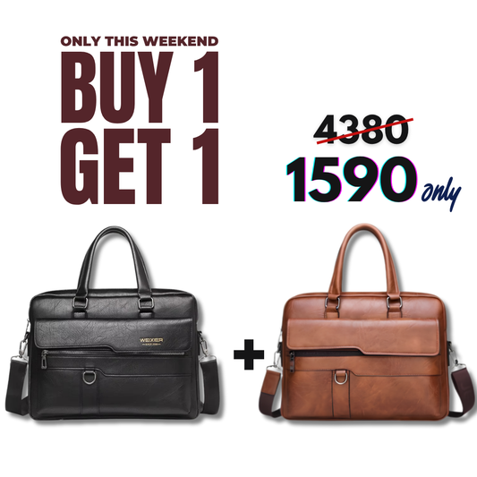 Vintage Executive Bag Black + Terracotta