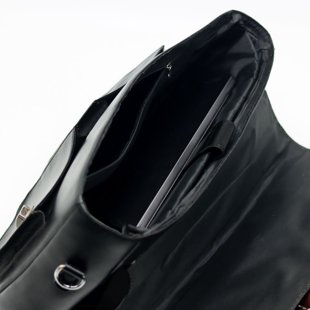 Budget Boss Executive Bag -Black with Maroon staps