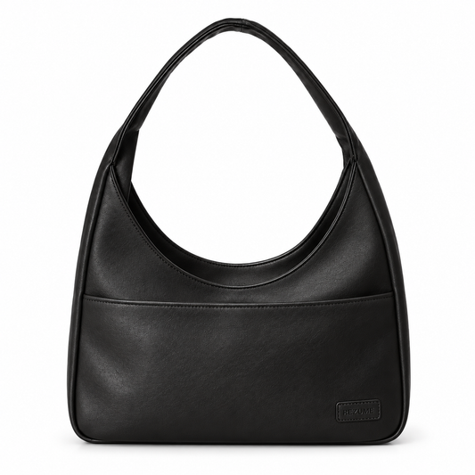 Retro Casual PU Leather Commuter Shoulder Bag - Charcoal