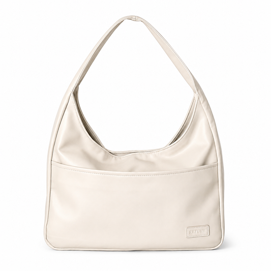 Retro Casual PU Leather Commuter Shoulder Bag - White