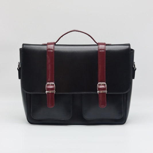 Budget Boss Executive Bag -Black with Maroon staps