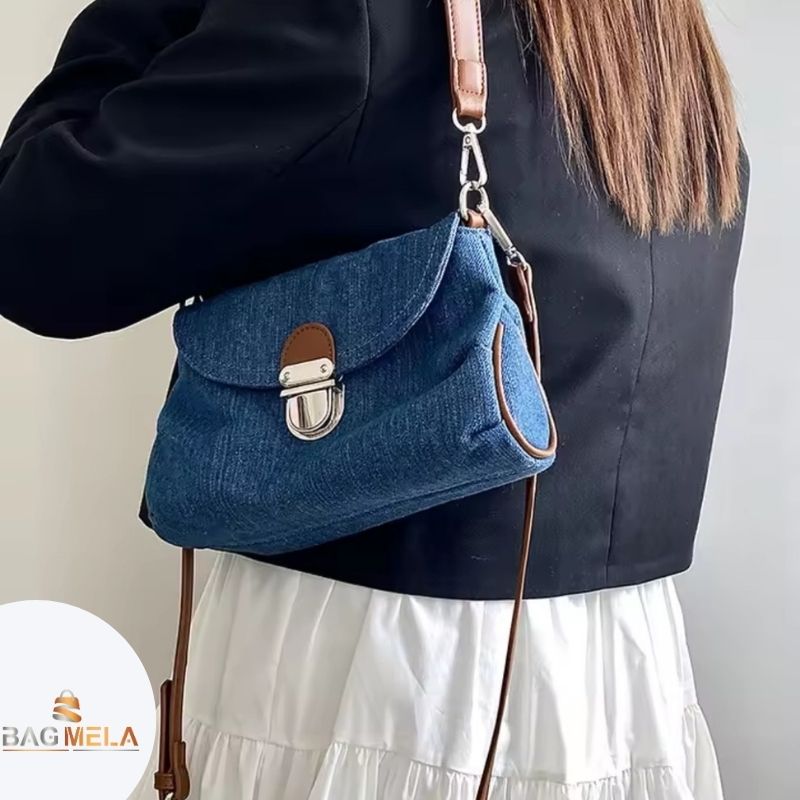 Denim charm Crossbody Bag