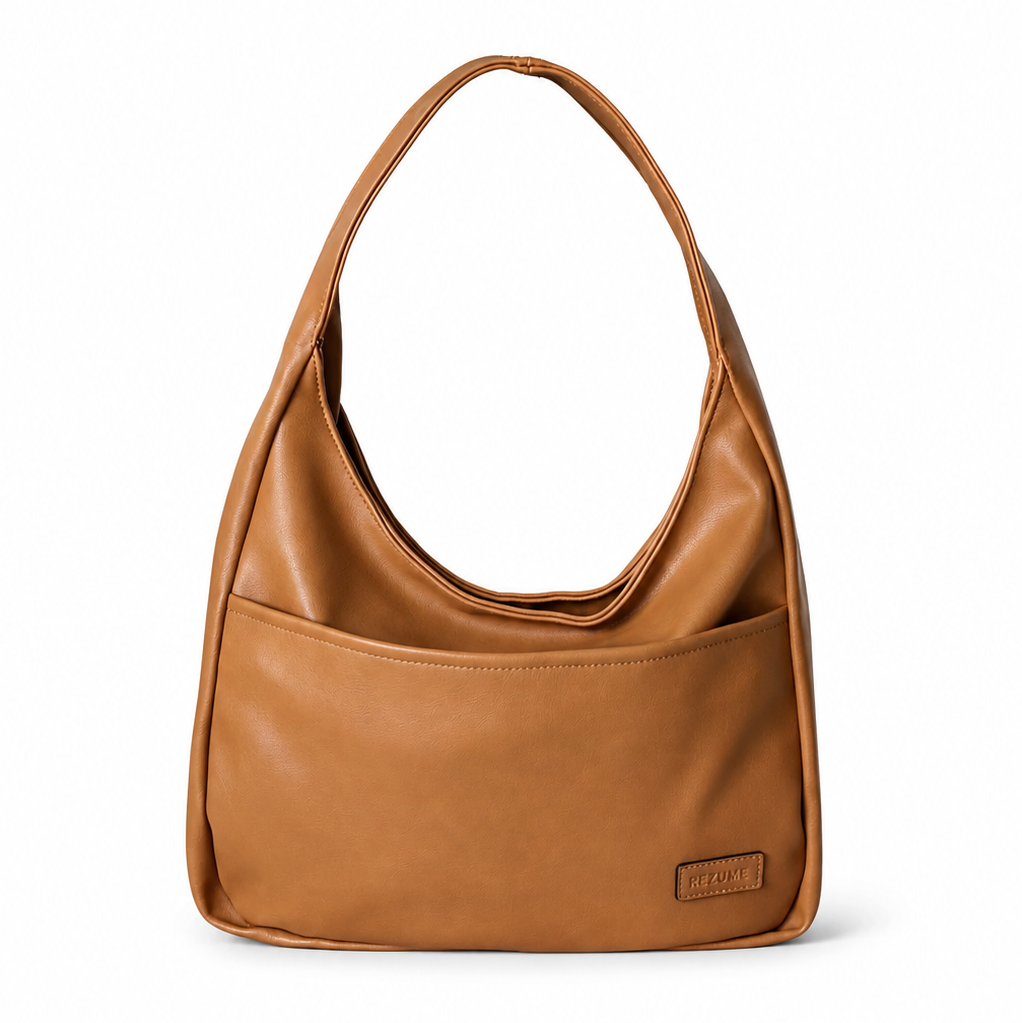 Retro Casual PU Leather Commuter Shoulder Bag - Cinamon Brown