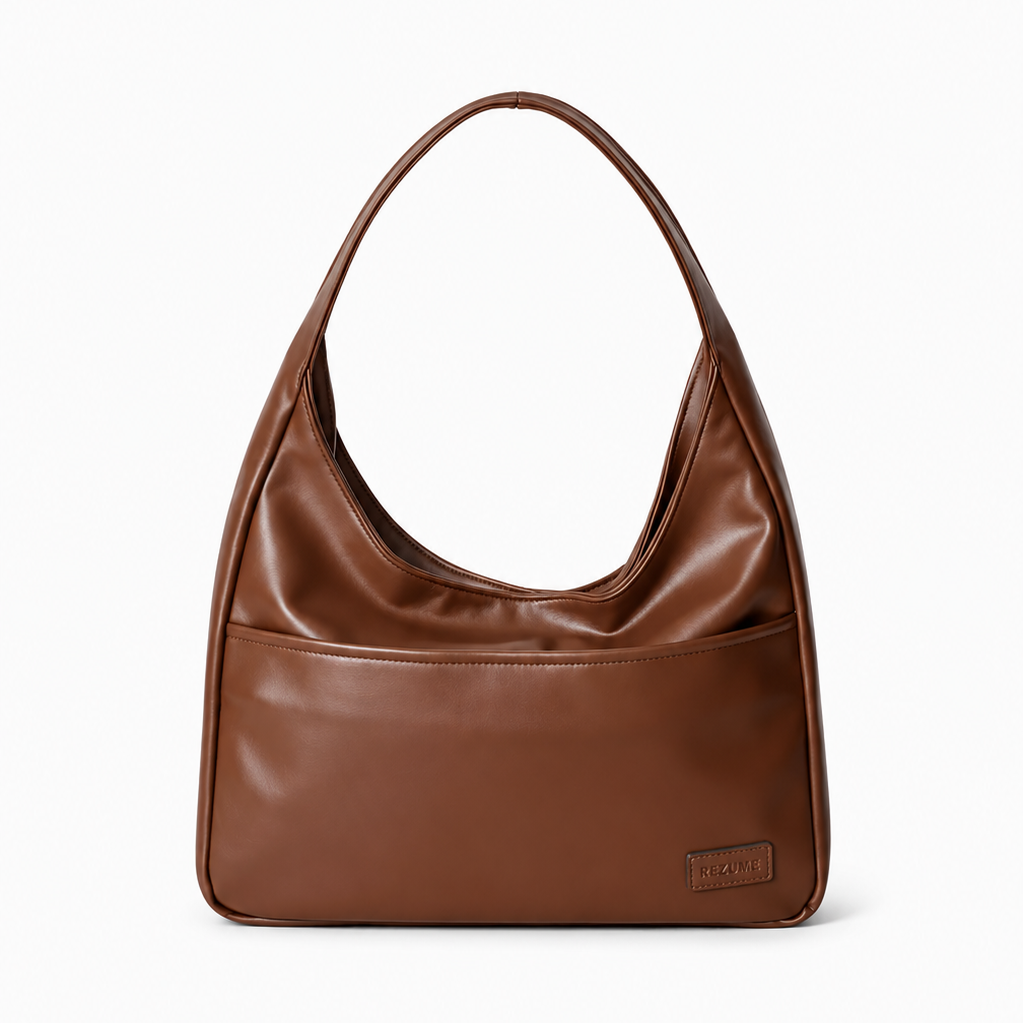 Retro Casual PU Leather Commuter Shoulder Bag - Chestnut Brown