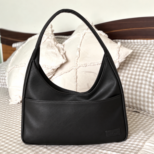 Retro Casual PU Leather Commuter Shoulder Bag - Charcoal