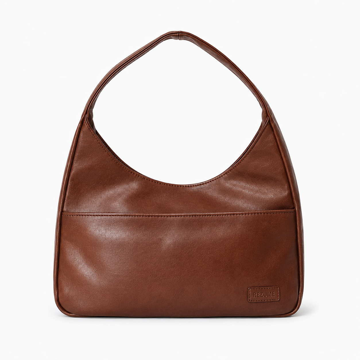 Retro Casual PU Leather Commuter Shoulder Bag - Mocha Brown