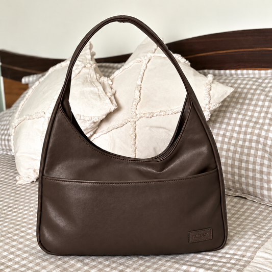 Retro Casual PU Leather Commuter Shoulder Bag - Coffee