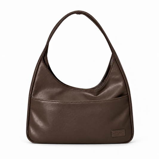 Retro Casual PU Leather Commuter Shoulder Bag - Coffee